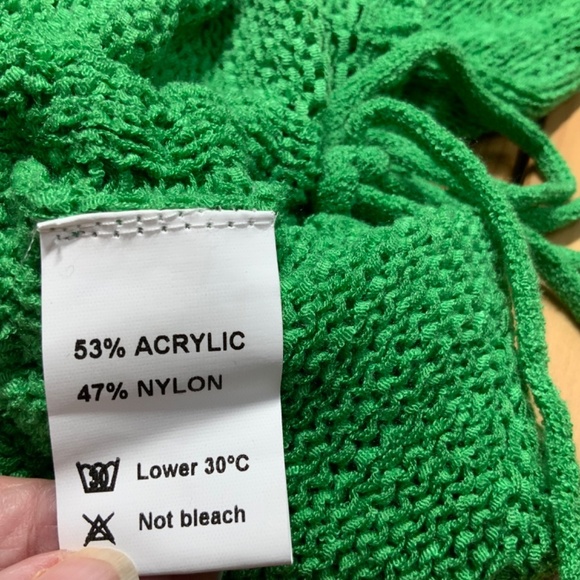 Sndys Byron Green Knit Scoop Back Mini Dress Adjustable Sides US SZ S NWOT - Picture 7 of 7